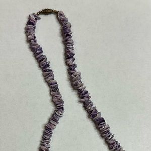 Purple Puka Shell Necklace Barrel Clasp